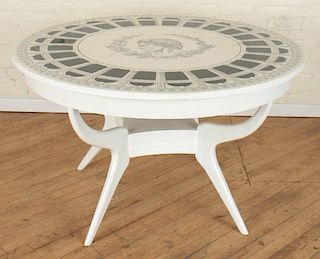 FORNASETTI STYLE PAINTED ROUND TABLE CIRCA 1960