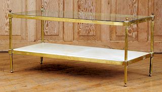BRASS AND GLASS COFFEE TABLE C.1970