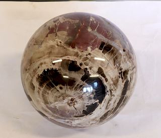 ANTIQUE. Magnificent Large Petrified Wood Ball.