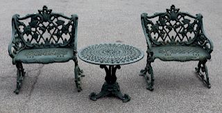 Outdoor Aluminum Table and Two Chairs