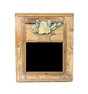 * An American Painted Pine Mirror, Height 26 x width 21 3/4 inches.