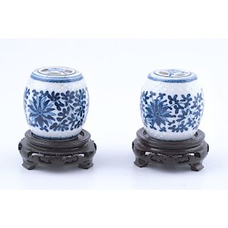 Chinese Blue and White Porcelain Miniature Jars
