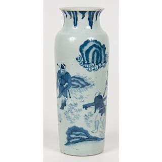 Chinese Blue and White Porcelain Vases 青花雙耳賞瓶一組四件
