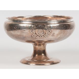 Japanese Silver Pedestal Punch Bowl 日本引智高足碗