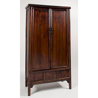 Chinese Lacquered Elmwood Cabinet