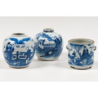 Pair of Chinese Blue and White Ginger Jars, Plus