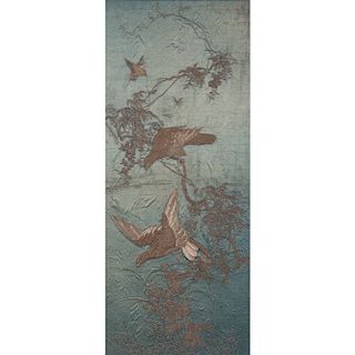Chinese Embroidered Panel with Doves