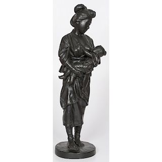 Japanese Meiji-style Bronze  日本明治青銅母子立像