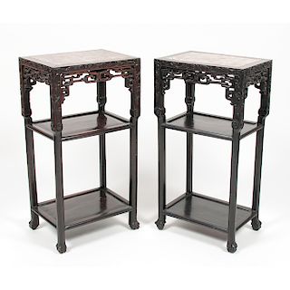 Chinese Marble Top Fern Stands