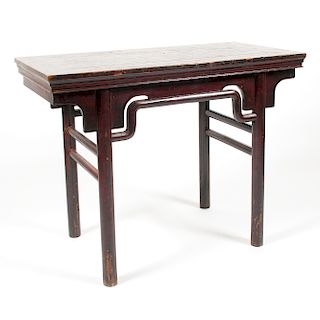 Chinese Lacquered Elmwood Side Table