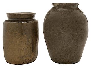 Two Southern Folk Pottery Jars