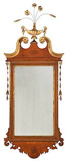 Federal Style Tiger Maple and Giltwood Mirror