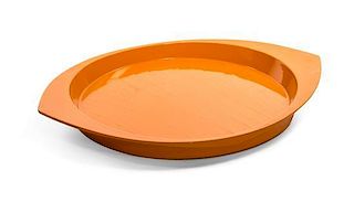 A Danish Lacquered Tray, Width overall 27 inches.