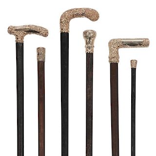 Six Gold Plated Canes, Walking Sticks