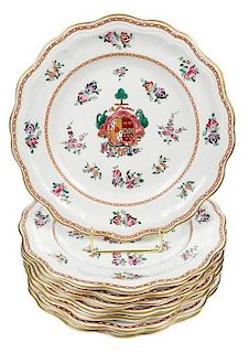 Eight Hand Painted Tiffany Service Plates