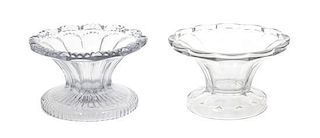Two Glass Bowls, Diameter of largest 9 3/4 inches.