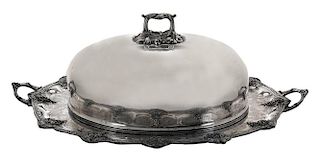 Silver-Plate Meat Cover and Tray