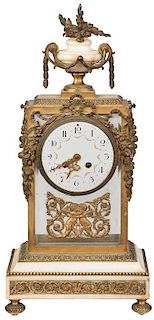 Louis XIV Style Ormolu and Marble Clock