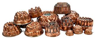 14 Copper Cooking Molds