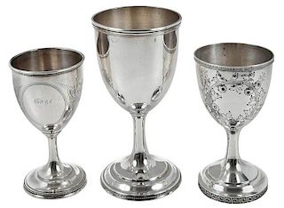 Three Coin Silver Goblets