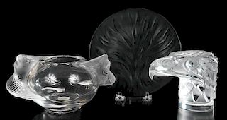 Three Lalique Glass Table Ornaments