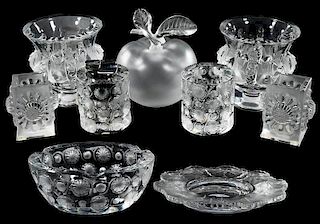 Nine Lalique Glass Table Ornaments