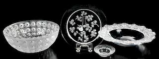 Group of Four Lalique Table Articles