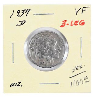 1937-D Buffalo Nickel 3 Leg Variety