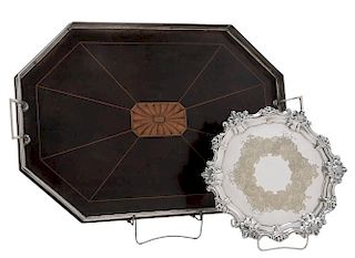 Sterling Tray and Silver-plate Tray
