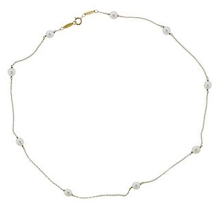 Tiffany &amp; Co Elsa Peretti 18K Gold Pearl Necklace