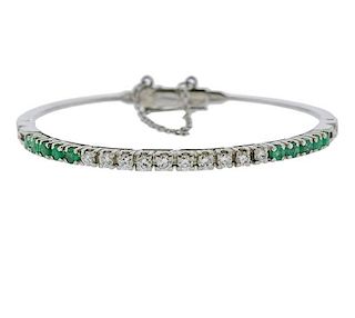 18K Gold Diamond Emerald Bracelet