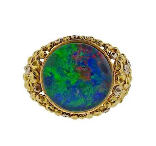 18k Gold Opal Ring