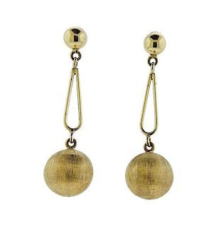 14K Gold Drop Ball Earrings
