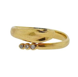 Tiffany &amp; Co Elsa Peretti 18K Gold Diamond Snake Ring
