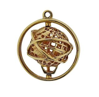 18K Gold Globe Charm