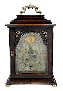 Georgian Bracket Clock with Brass Dial