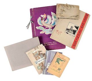 Asian Ephemera Lot, Four Books, Two Albums