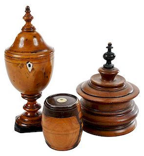 Three Carved Wood Table Items