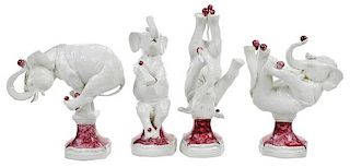 Four Andrea Spadini Ceramic Elephants