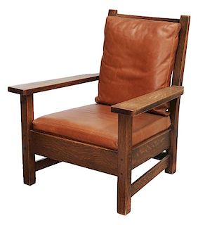 American Arts and Crafts Oak Armchair
