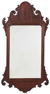 Rare Labeled American Chippendale Looking Glass