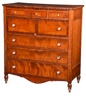 Federal Inlaid Cherry Seven Drawer Chest