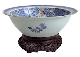 Large Chinese Export Porcelain Basin