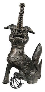 Asian Bronze Yali Creature Censer
