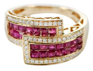 14kt. Diamond and Ruby Ring