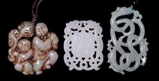 Three Chinese Stone Pendants