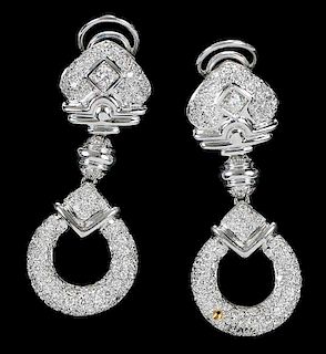 18kt. Gold and Diamond Day/Night Earclips