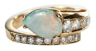 18kt. Diamond and Opal Ring