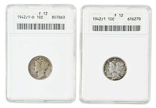 1942/1 and 1942/1-D Mercury Dime Overdates