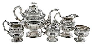 Five Piece Sterling/Coin Silver Tea Set